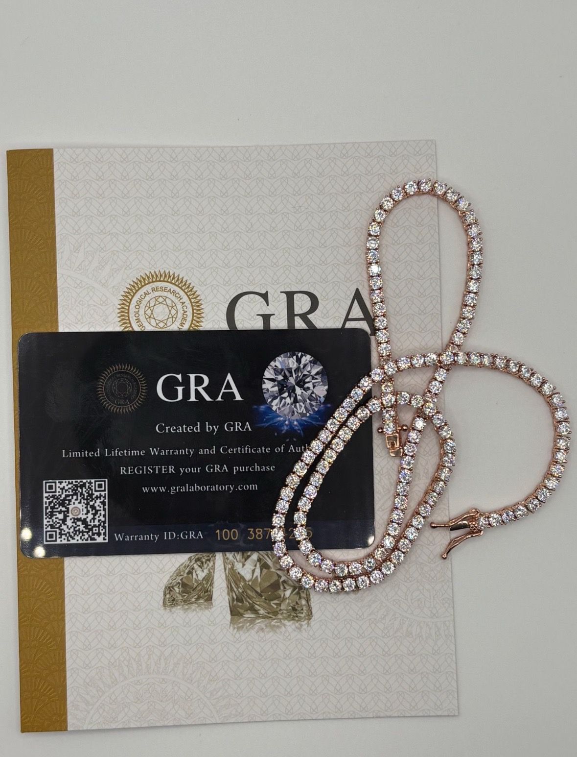 Moissanite Tennis Necklace Rose Gold 18inch 3MM (Insane Shine)