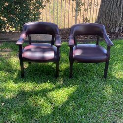 Burgundy Leather Guest Office Chairs