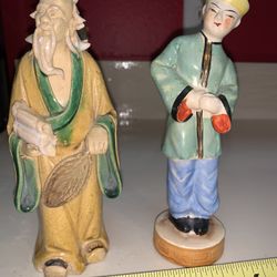 Asian Statue (2) Figurines Japanese Chinese 