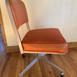 Vintage Steelcase Office Chair Orange Mid Century Mod