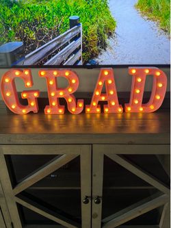 Pink GRAD light up sign