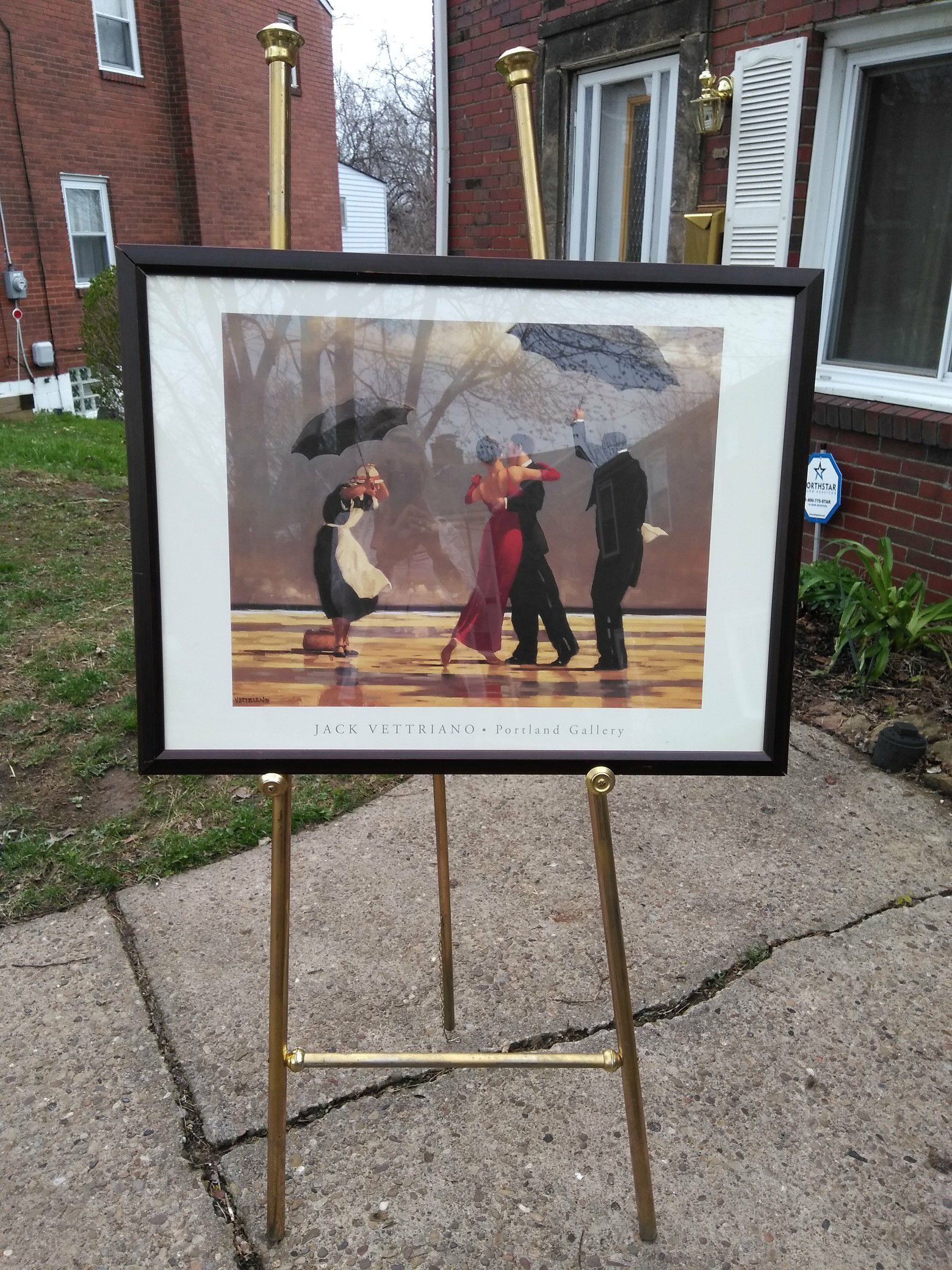 Gold Easel 63" height(Pic NOT included) holds large pics/paintings