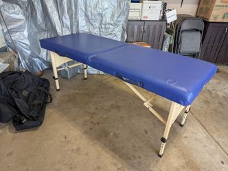 Blue massage table