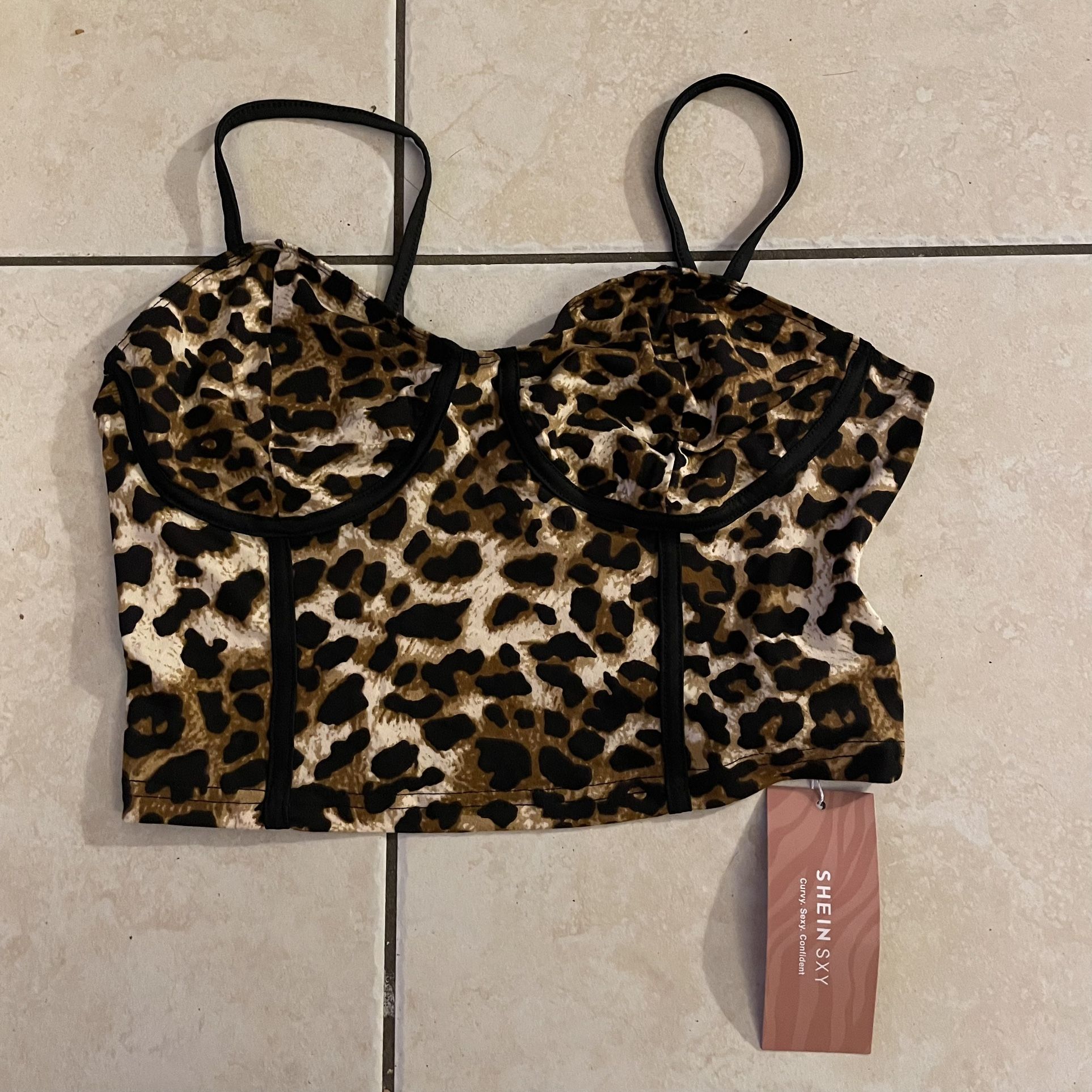 Leopard print corset top Size M 