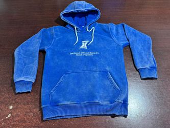 Blue Acid Wash Hoodie Size L