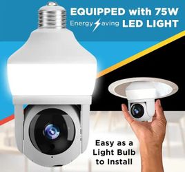 SIGHT BULB
Motion Detecting 360-Degree Indoor/Outdoor Wi-Fi Home Security Camera with Light