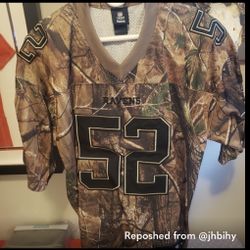 Collectible NFL Ray Lewis Baltimore Ravens Mens Xl Camouflage and Stitched in excellent condition   All proceeds go towards my cancer treatment and re