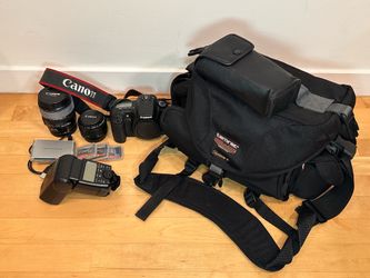 Canon EOS 20D DSLR Bundle - 2 Lenses, Pro Flash, Memory Cards & Multi-Card Reader