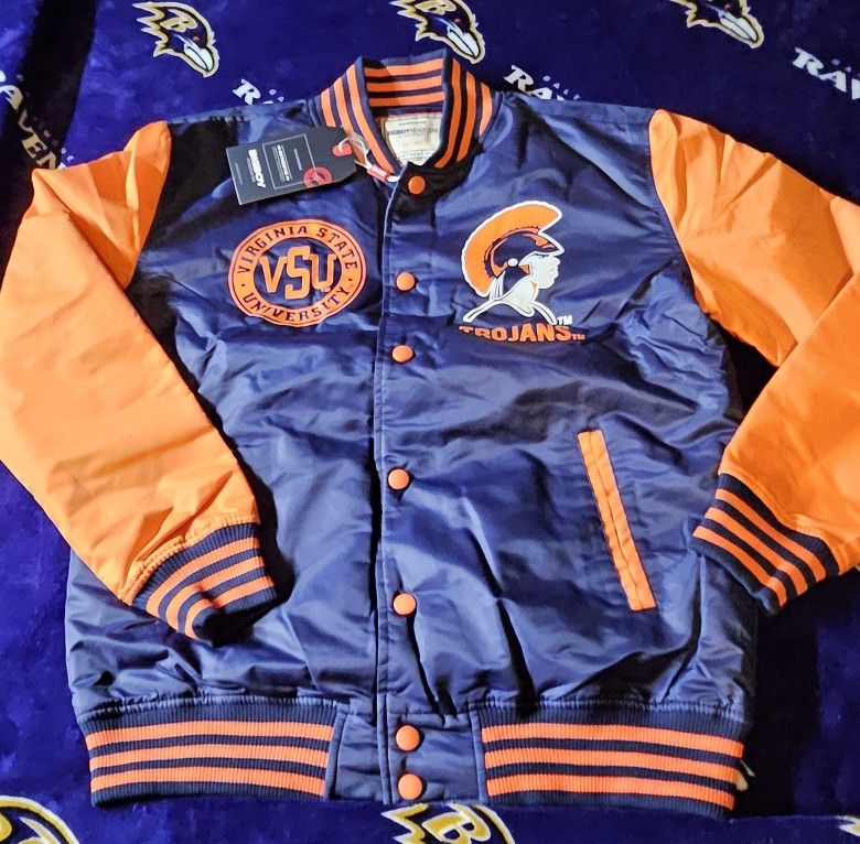 Bigboy Headgear Virginia State Trojans Bomber Jacket Size Large