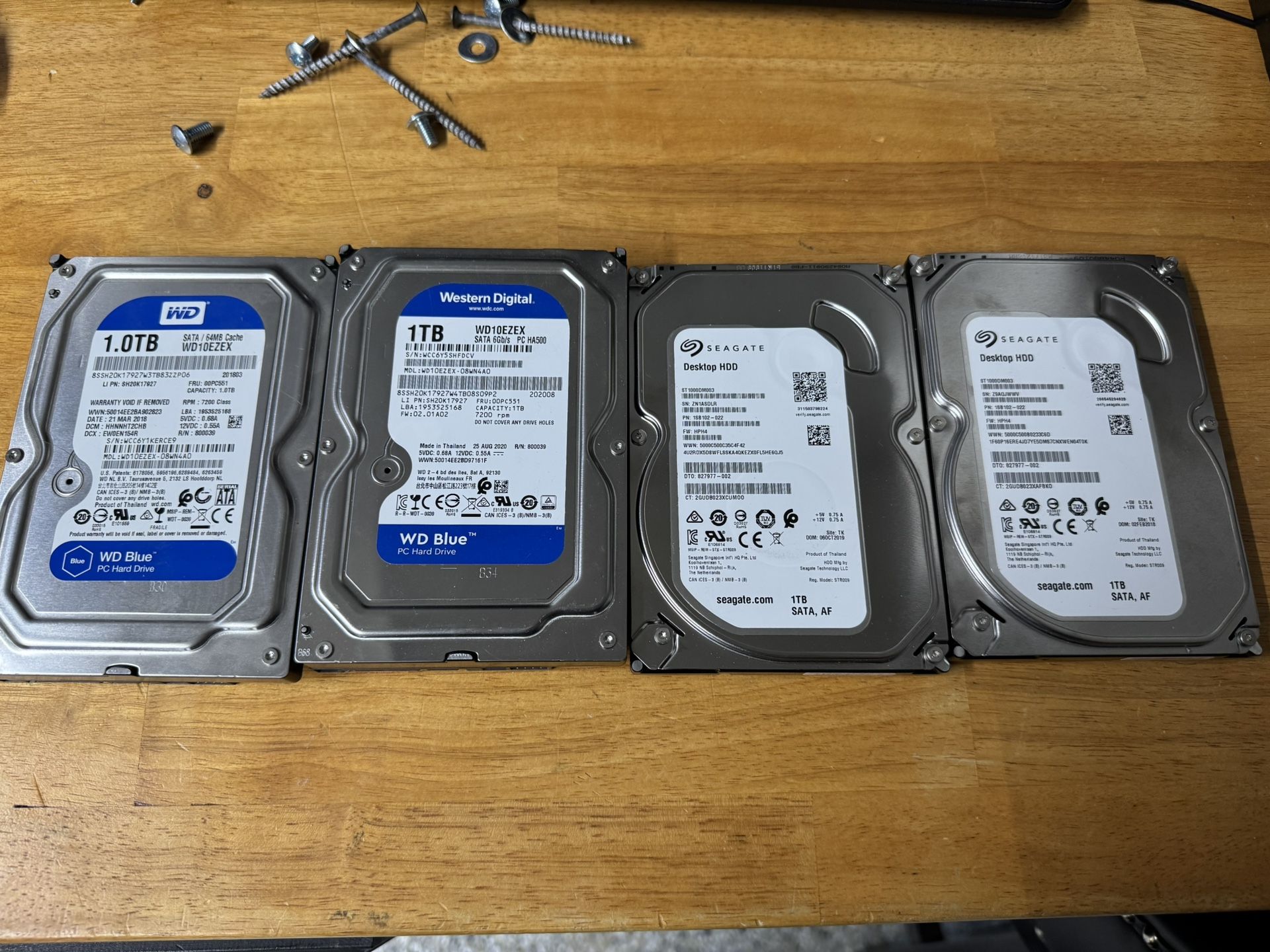 1TB Desktop Hard Drive $15 Each Or All For $50