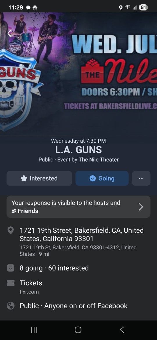 2 Tix For This Wenesday For LA Gunz