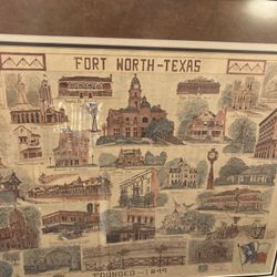Vintage Style Historical Scenes Of Fort Worth 