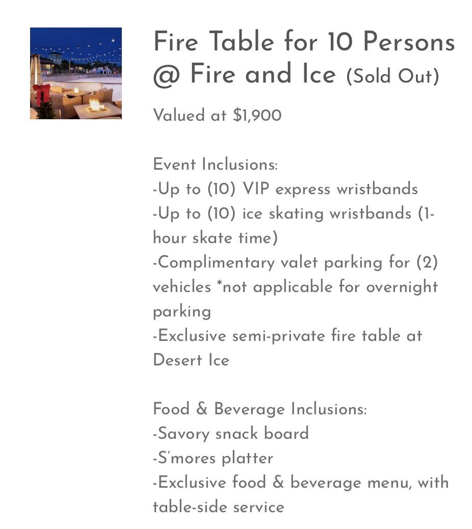 11/23 - Fire Pit VIP Table Experience At Christmas At The Fairmont Princess 