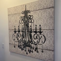 Large Canvas Chandelier Wall Art 