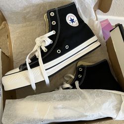 Black Converse High Tops With Thick Bottom 