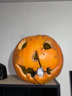 Halloween pumpkin decor and scream popcorn bucket