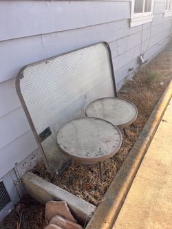 Glass table lawn chairs and tv mount
