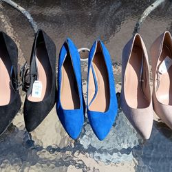 3 pair Women's Suede Heels Size 10