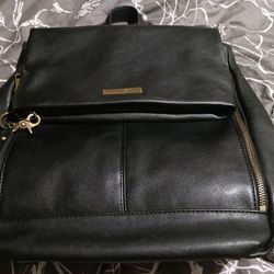 Leather Purse Backpack  Black