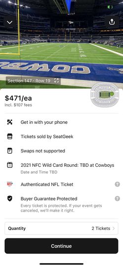 Dallas Cowboys  Playoff Tickets!!!!!  Thumbnail