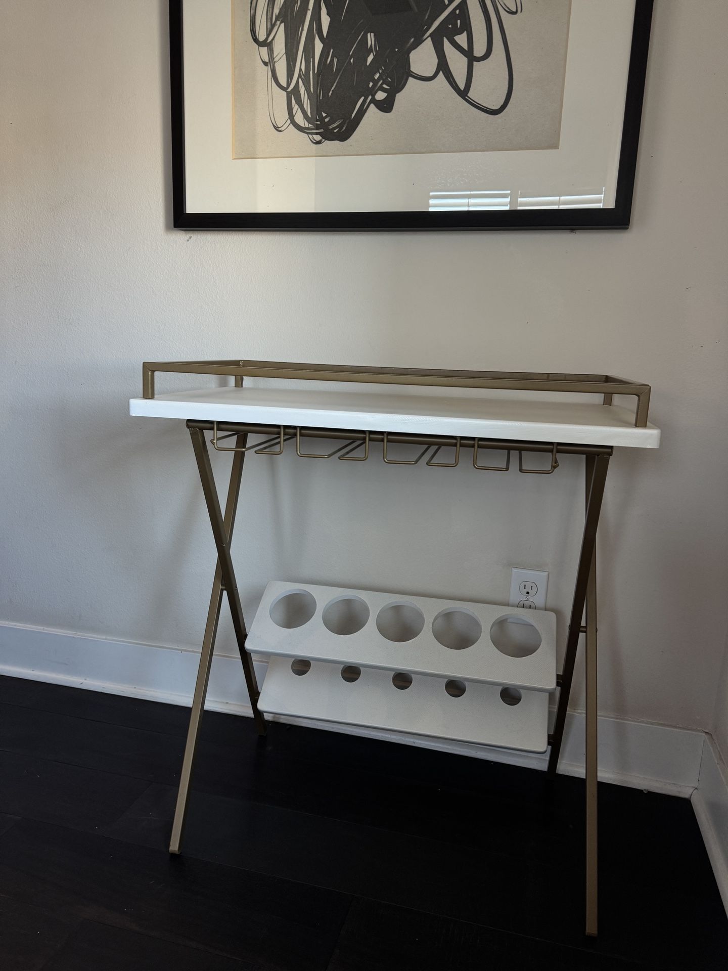 Detachable White Gold Folding Wine Rack
