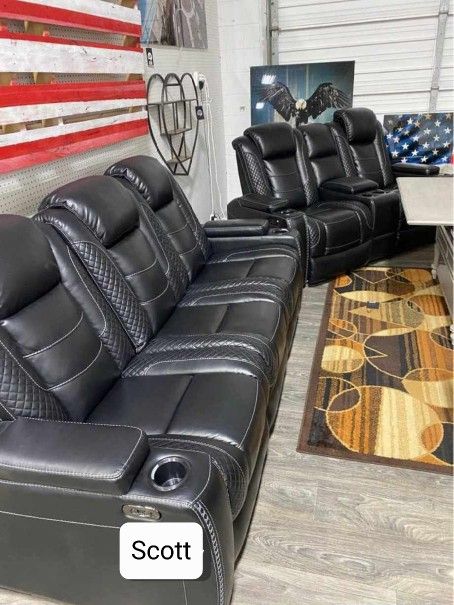 Brand New / Leather Sectional Couch/ Sofa Loveseat Recliner/ Black White Gray Brown/ Power Reclining Living Room Furniture Set/ Same Day Delivery 