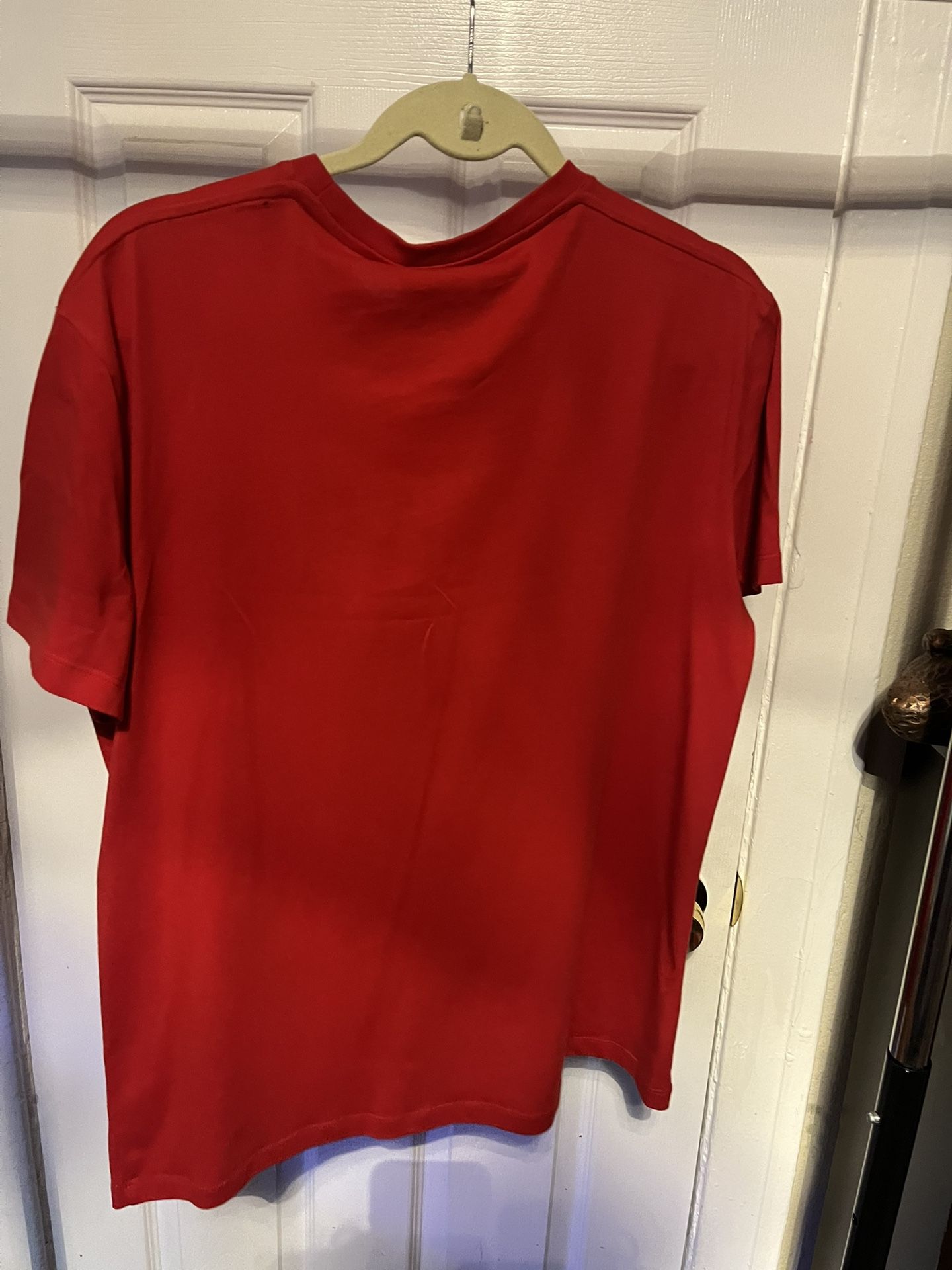 Alexander McQueen Red Selvedge Logo Tape T Shirt Authentic New Size M