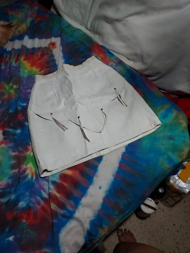 Mini Skirt White Leather Mid Mini Skirt With Leather Fridges