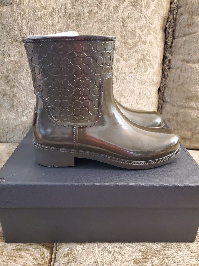 Authentic Coach Ankle Rain Boots