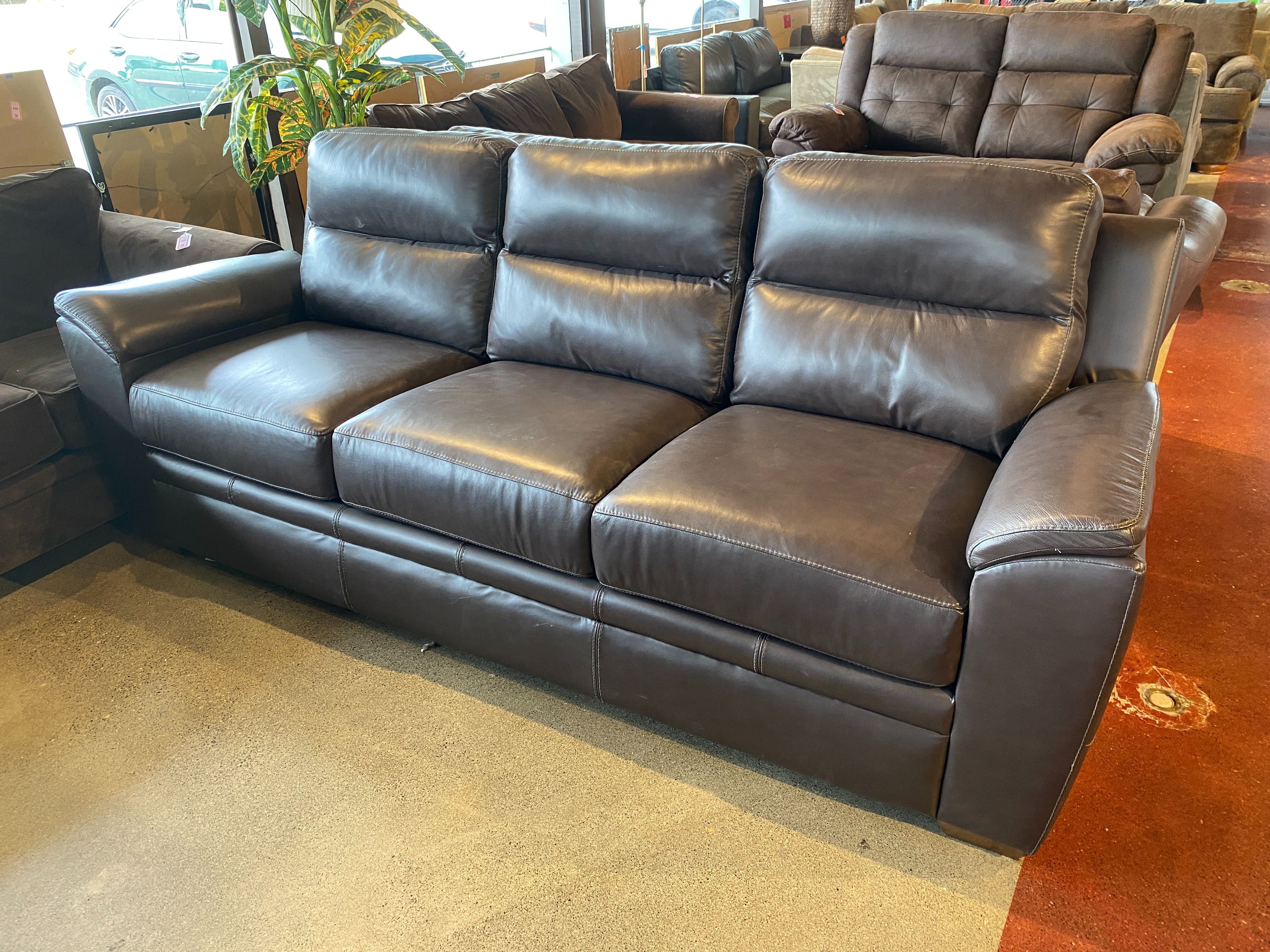 LA-Z-BOY Dark Brown Leather Couch