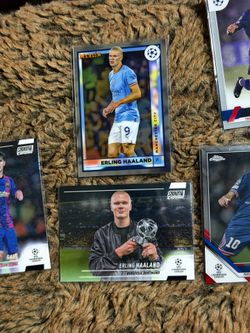 Sweet🔥!! ⚽ Topps Chrome & Merlin Soccer Card Lot – Haaland, Neymar Jr. & Gavi Rookie ⚽