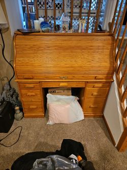 Oak Roll Top Desk