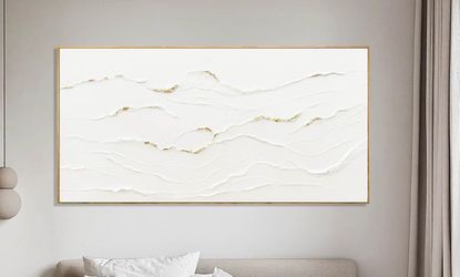 Abstract White and Gold Textured Canvas Wall Art