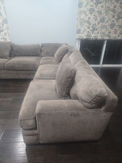 Limitless Boneless Mocha Fabric 4 Piece Modular Sofa with Reversible Chaise
