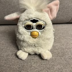 Original Furby Babies White With Pink Ears And Brown Eyes 