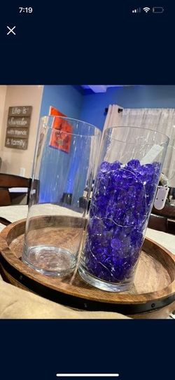 12" Tall Large Glass Vase (2) $10 Each