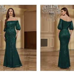 Dark Green Evening Dress