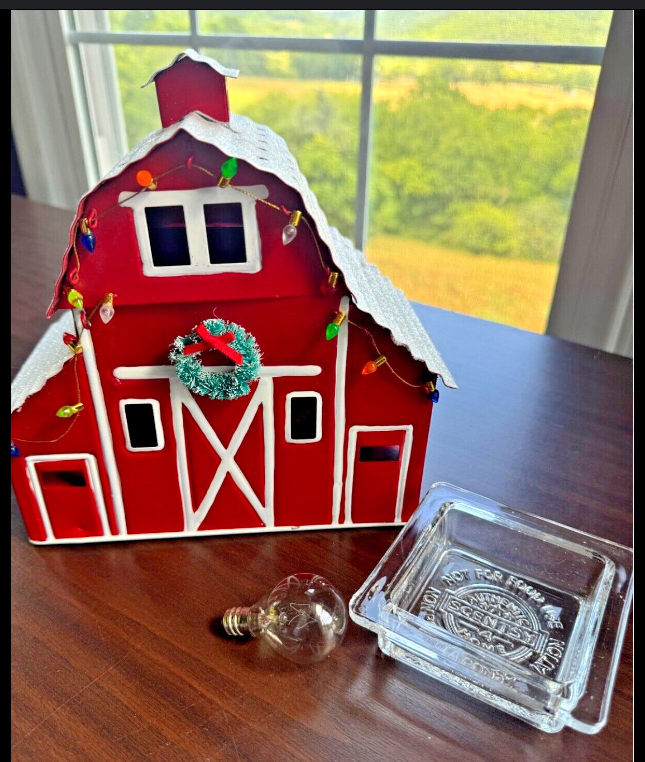 Scentsy Full Size Warmer - Country Christmas Holiday Red Barn Farmhouse