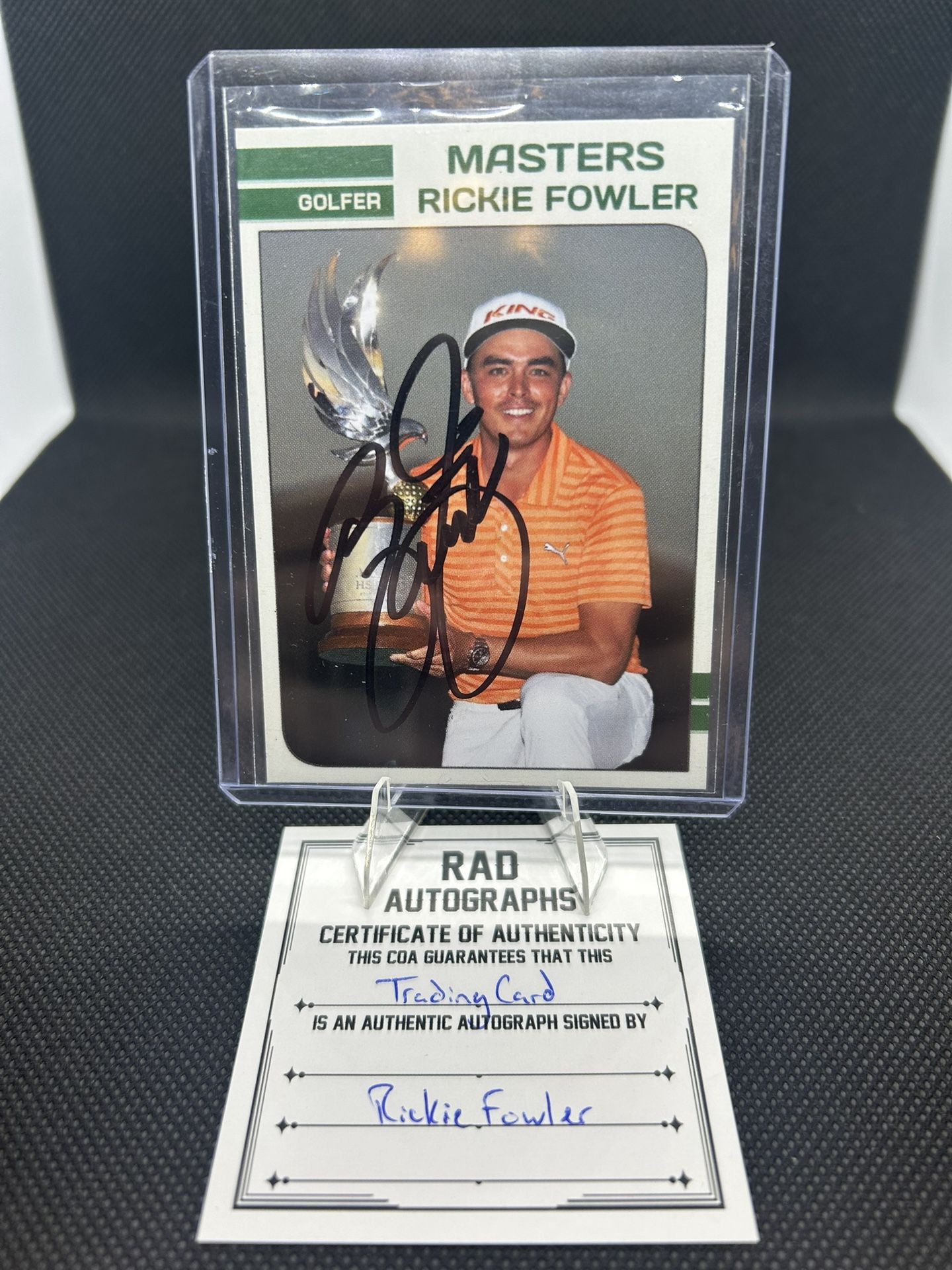 Rickie Fowler Autographed Masters Card – Graded with Certificate of Authenticity