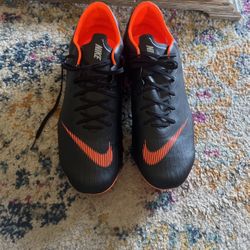 Black And Orange Nike Mercurial Socccer Cleats 
