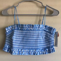 Blue & White Gingham Crop Tops – Perfect for Costumes, Festivals, & Everyday Cutie Vibes!