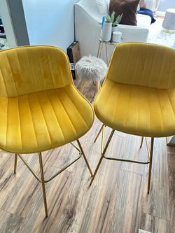 Set of 2 Velvet kBar Stools for Kitchen