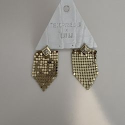 New- Express x LUV AJ Chainmaille Diamond  Women’s Earrings / Color Gold