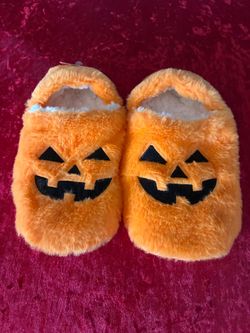 Halloween Pumpkin Plush Slippers