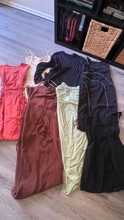 Bundles of woman’s dresses