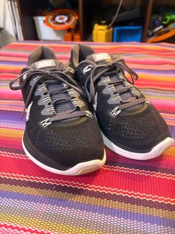 EUC Nike Women's US 8 Lunarglide Black White Shoe Sneaker 599395 010 A2