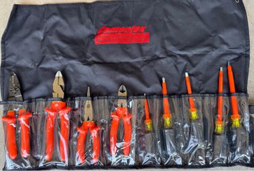 NEW Open-Box Cementex TR-9ELK-C 9-Piece Insulated Tool Kit with Composite Roll Pouch
