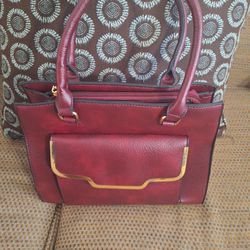 Red styling purse.