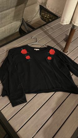 XL black cropped sweater top