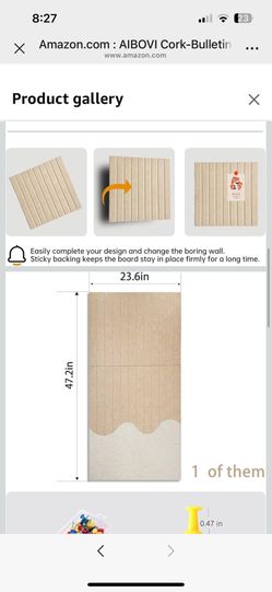 24 x 47 inch Tack-Cork Boards for Walls